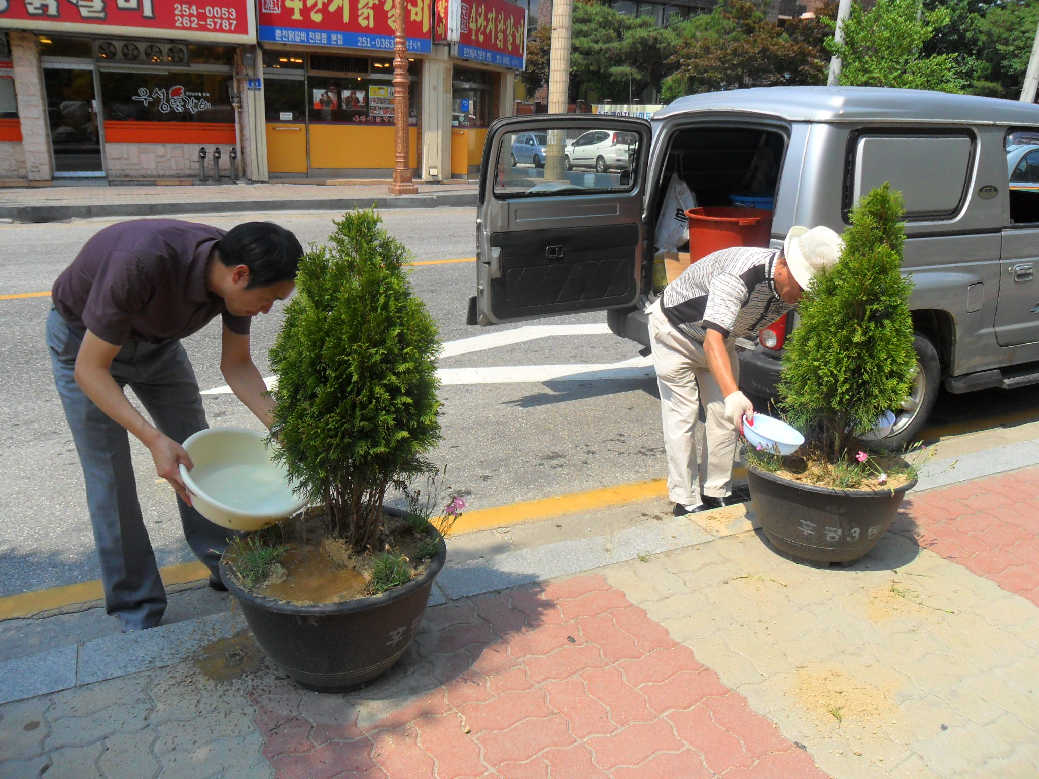 가로화분 등 물주기 실시