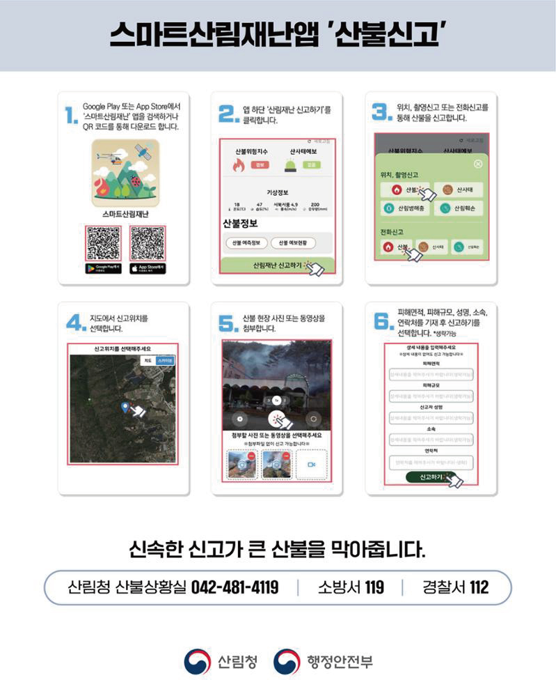 산불 발생시 국민행동요령