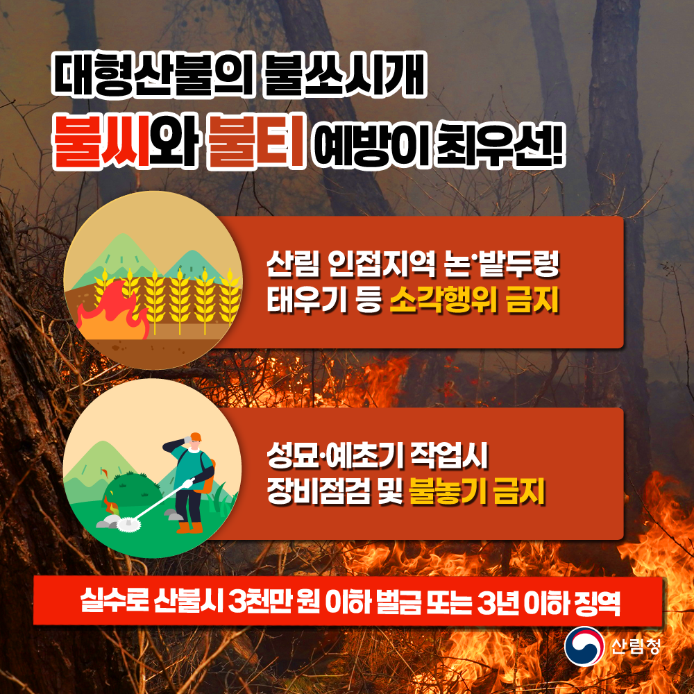 산불예방 수칙 안내