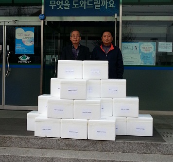 후평1동 주민 저소득 가구에 김장 김치 후원