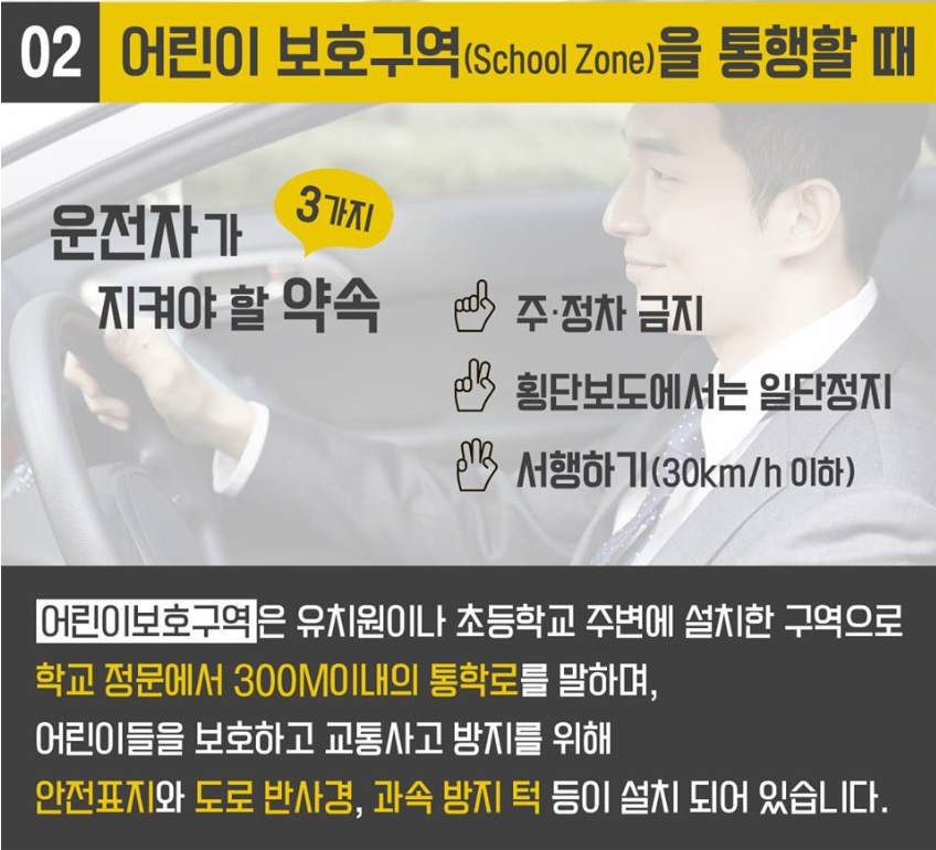 어린이 보호구역 내 안전수칙 안내