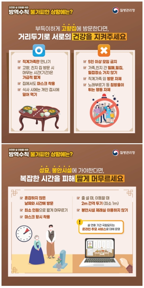 설연휴 생활방역 수칙 안내