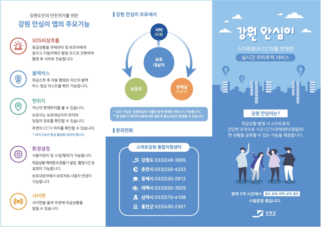 강원안심이 앱 시범운영 안내