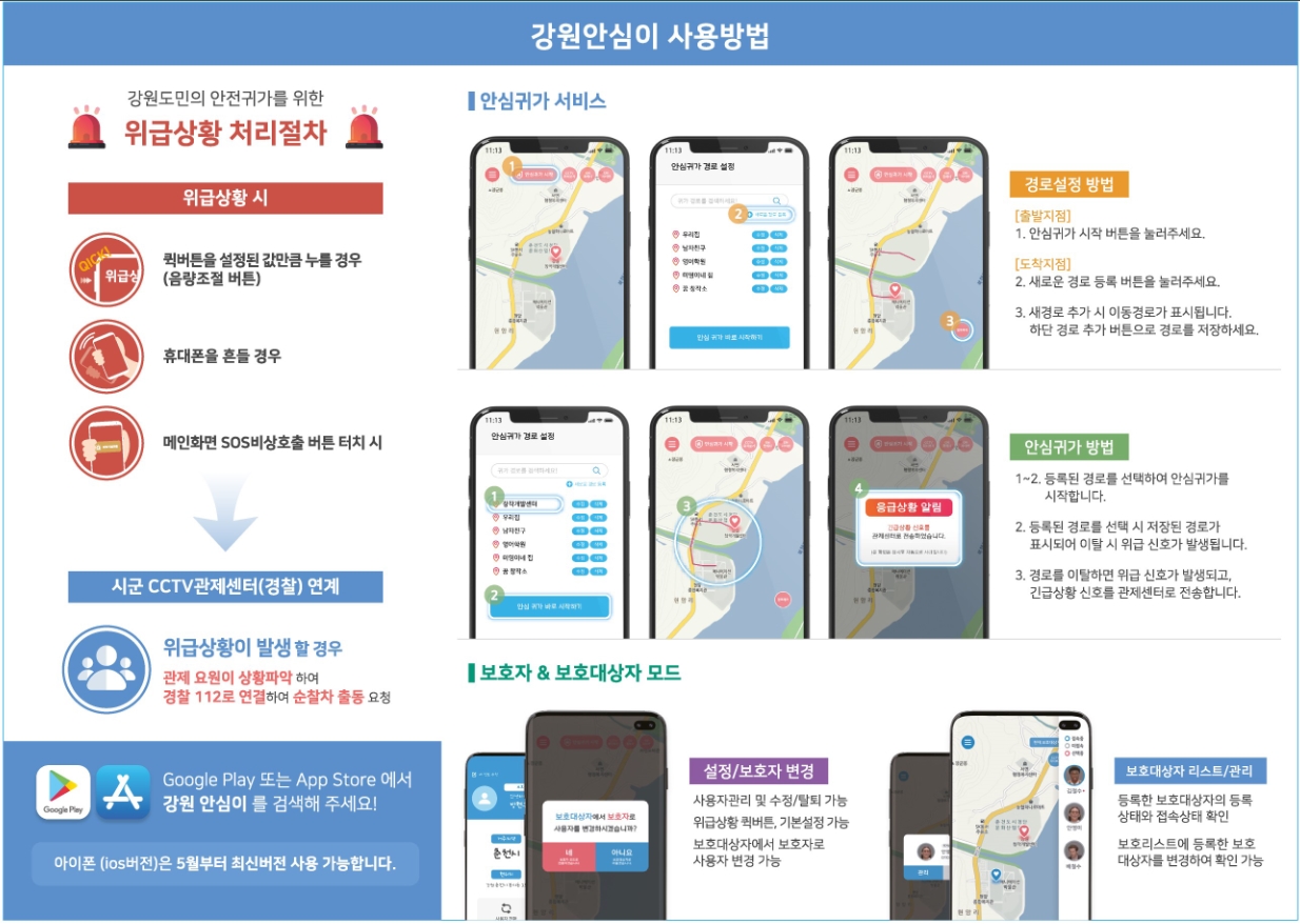강원안심이 앱 시범운영 안내