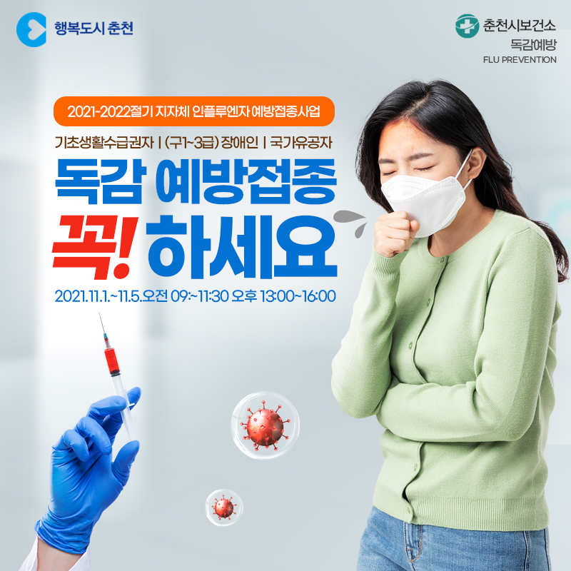지자체 독감예방 대상 접종 안내
