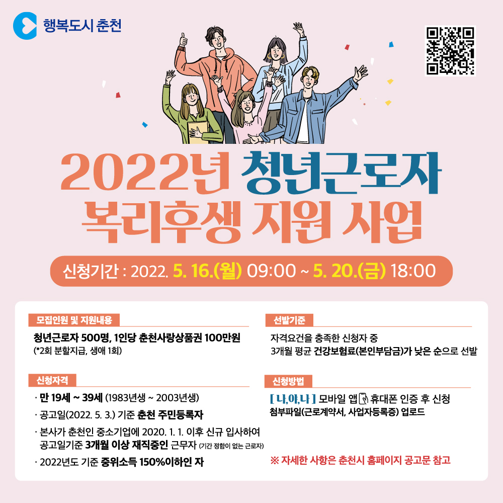 2022년 청년근로자 복리후생 지원 안내