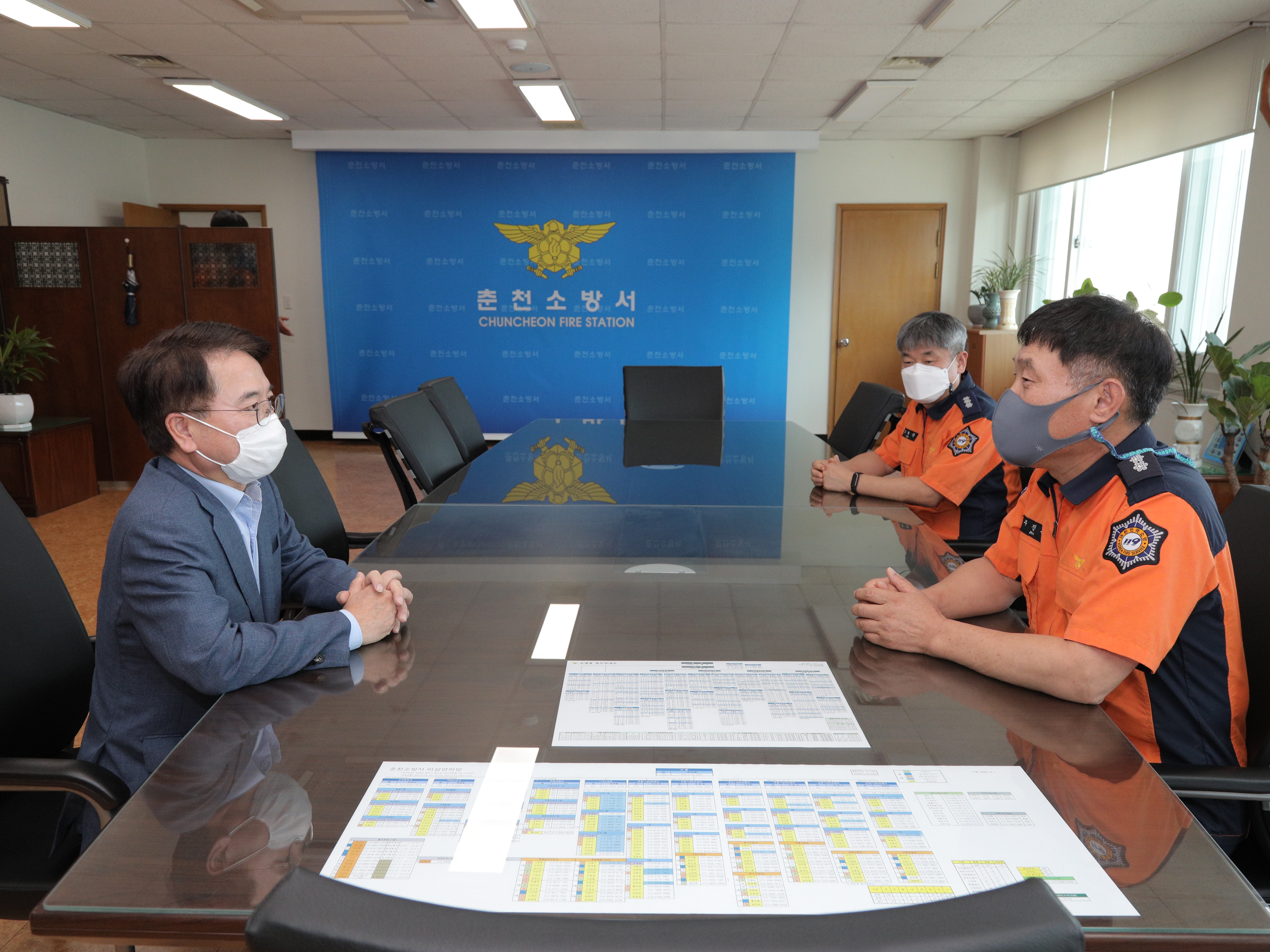 추석명절 춘천경찰서, 춘천소방서 격려금 전달식