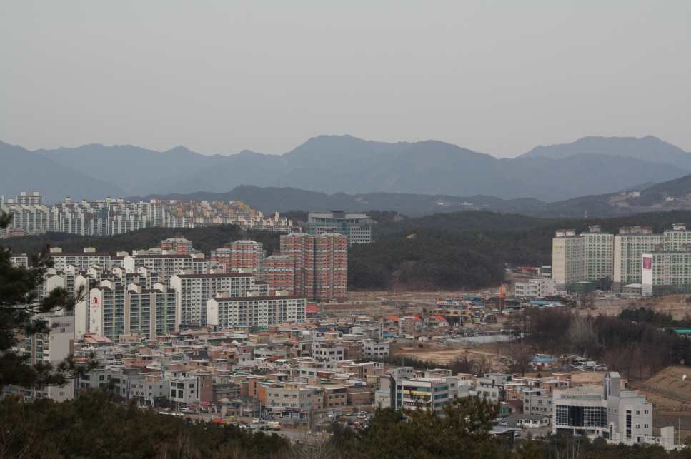 학곡리 공설묘지에서 바라본 거두리 부영아파트 일대