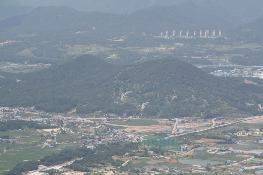 대룡산에서 바라본 학곡리