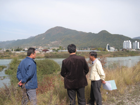 지내천변 벚.매화나무길 조성 답사