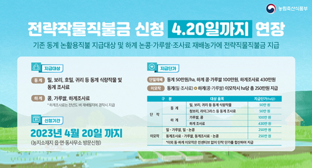 전략작물직불금 신청