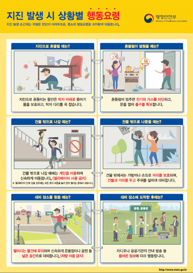 지진 발생 시 행동요령