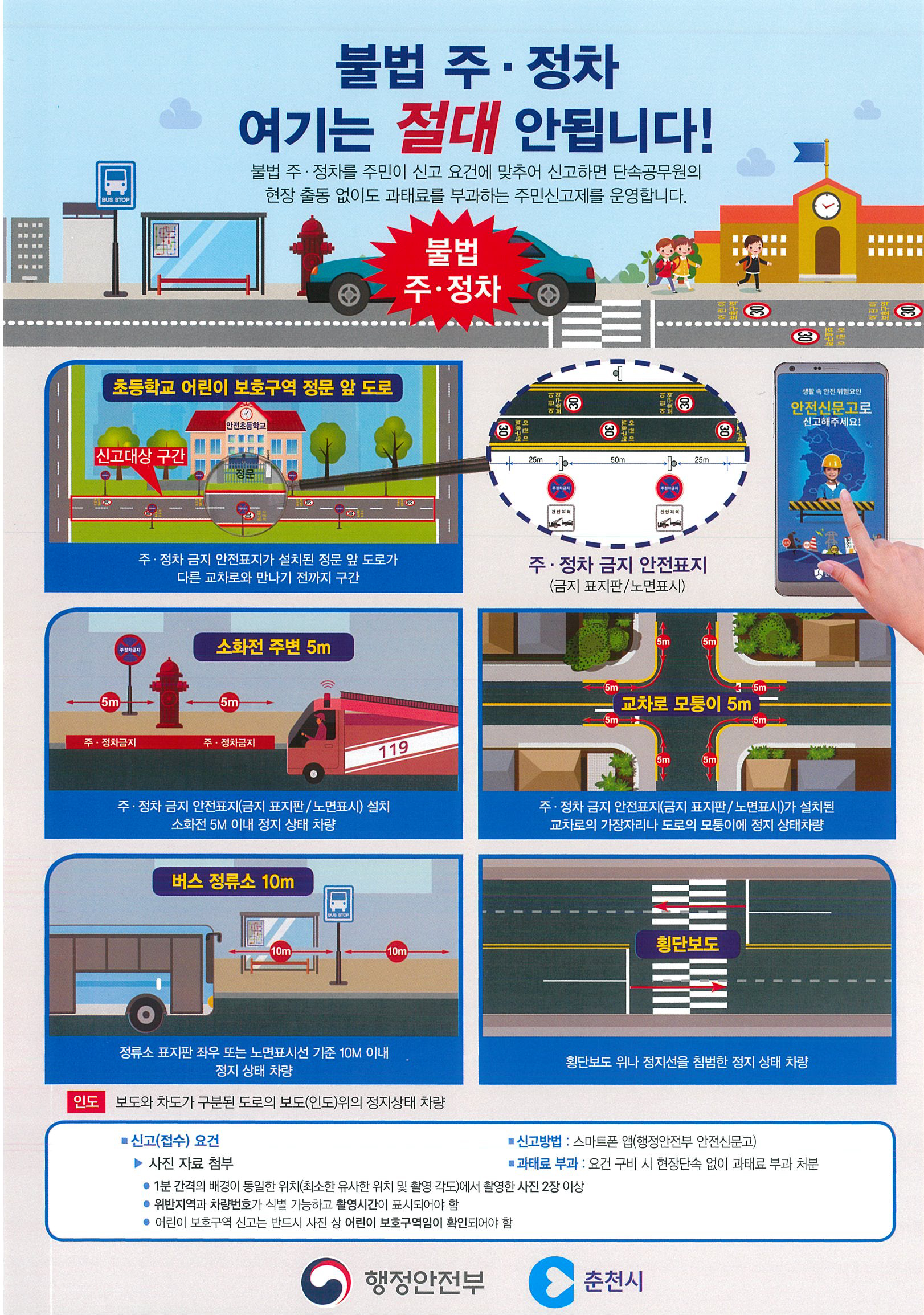 춘천시 주·정차 단속안내