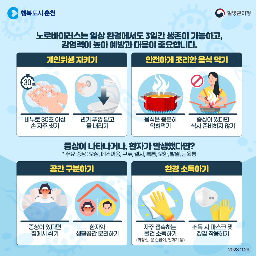 동절기 노로바이러스 감염증 예방수칙 안내