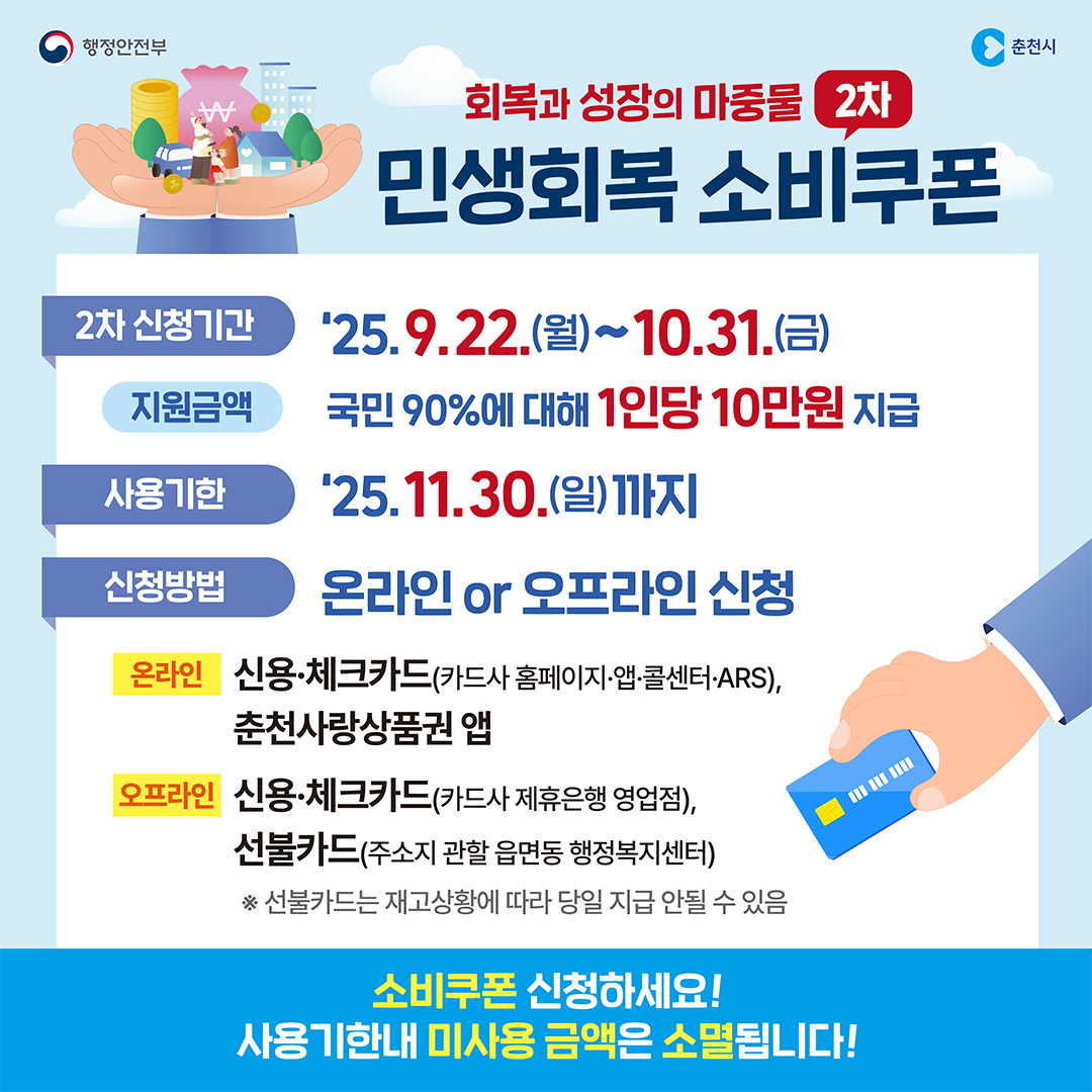 민생회복 소비쿠폰 2차 신청하고 사용하세요!