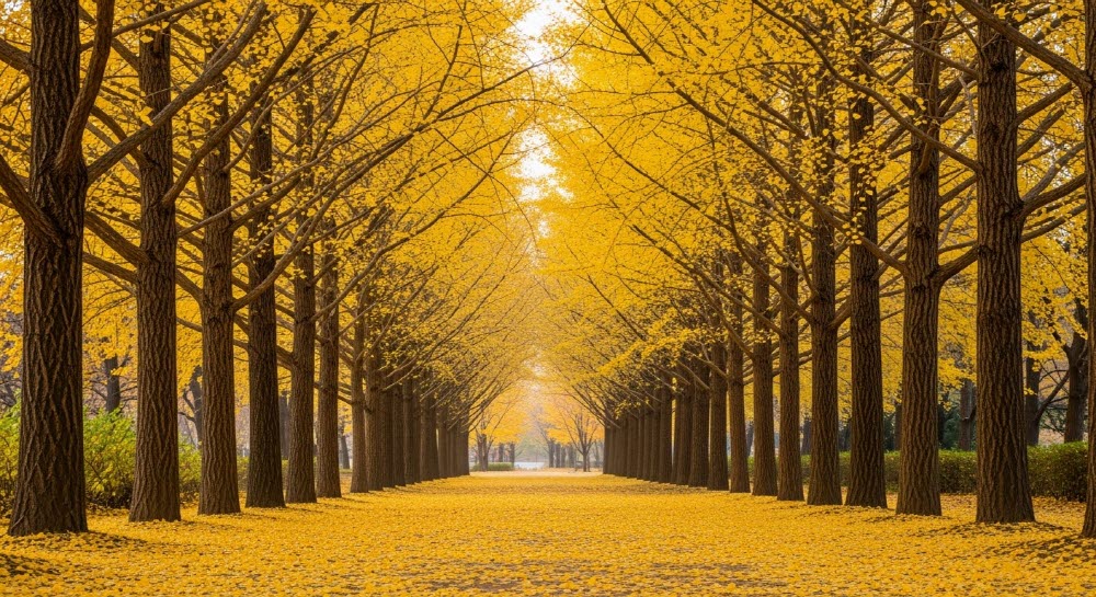 남이섬 송파은행나무길