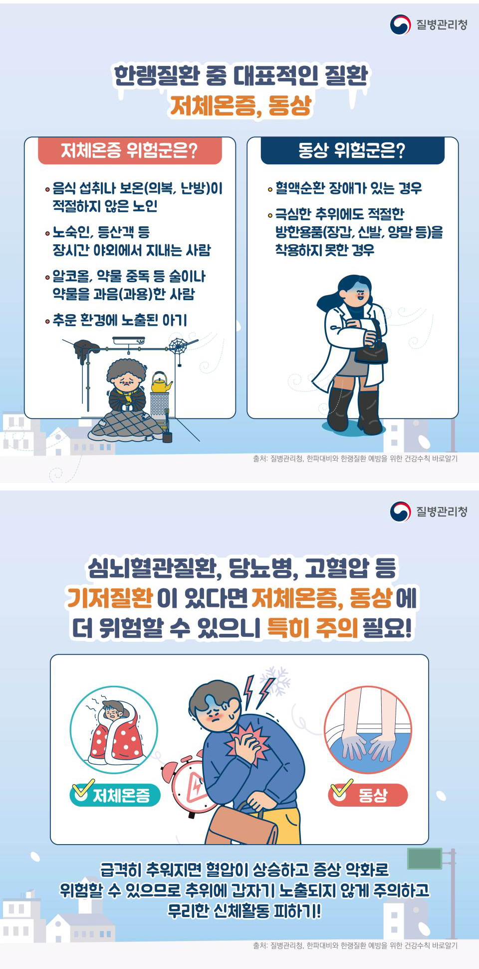 겨울철, 한랭질환을 조심하세요!