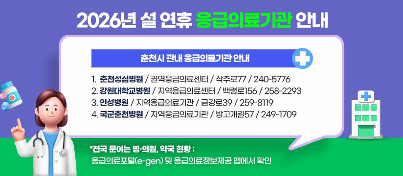 2026년 설 연휴 응급의료기관 안내