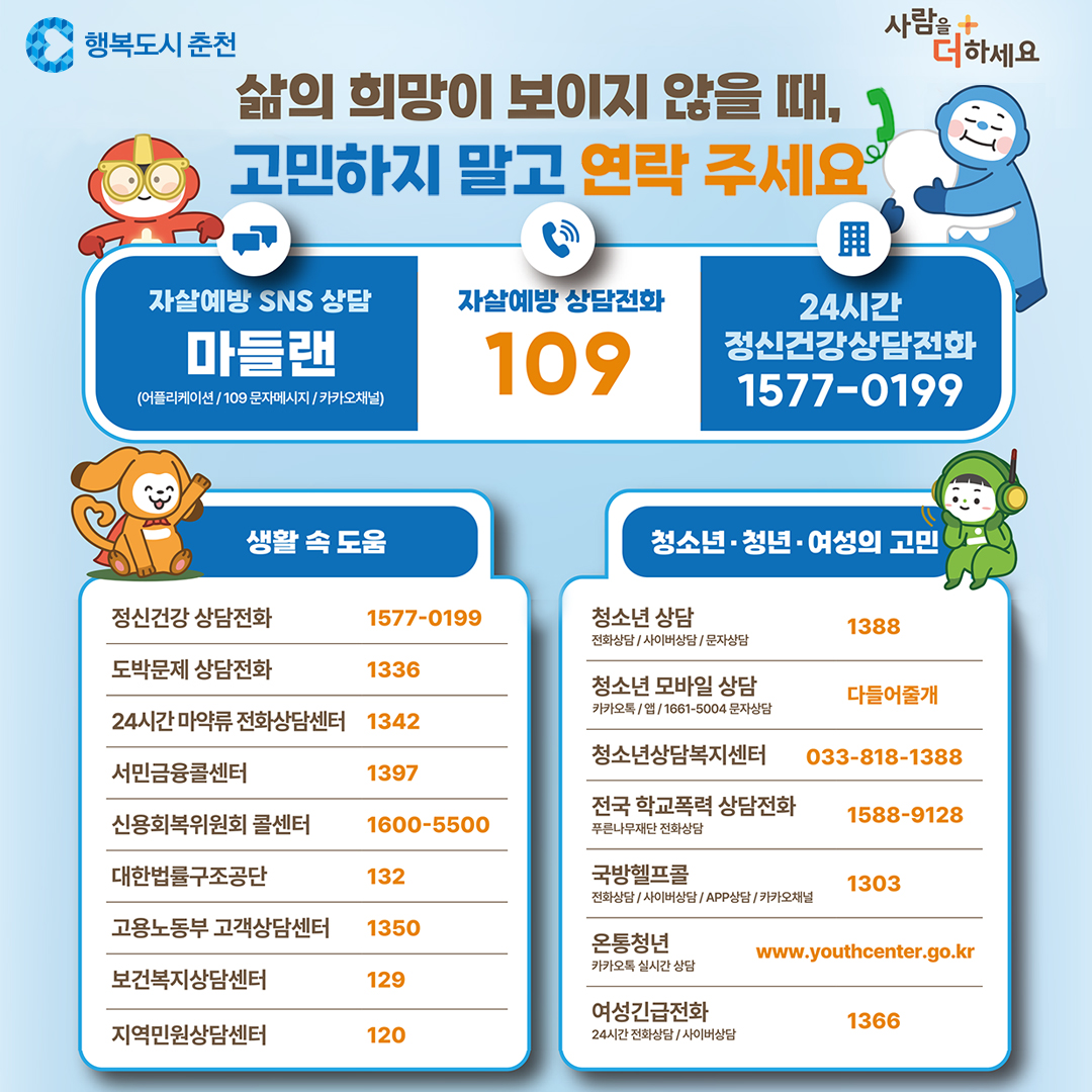 자살 고위험시기 위기대응 사회서비스 안내