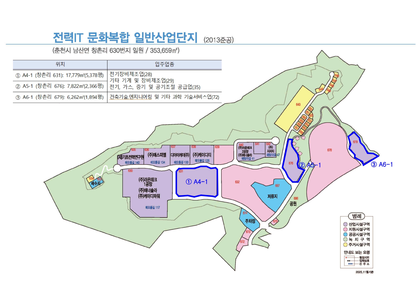 전력IT 문화복합 일반산업단지 현황도