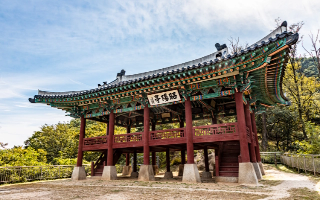 은행나무가 앞에 있고 하얀 건물의 (구)도지사관사