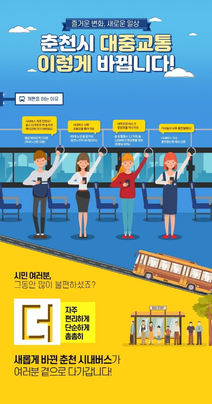 춘천시 대중교통 개편 안내 이미지