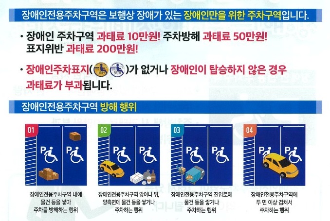 장애인전용주차구역 위반과태료